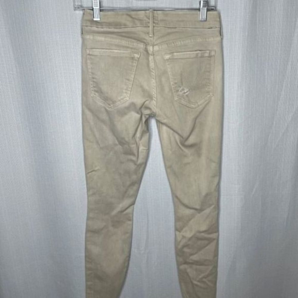 Mother Tan Ripped Skinny Looker Jeans